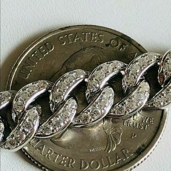 ICED OUT REAL Solid Silver 925 Miami Cuban Chain 26" - Picture 5 of 5